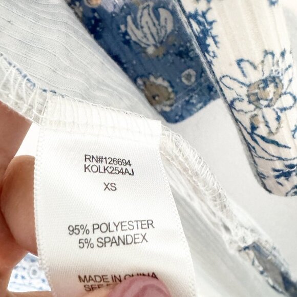 Mixed Print Stripe Longline Cardigan Casual Boho Bohemian Blue White Size XS - Picture 6 of 9